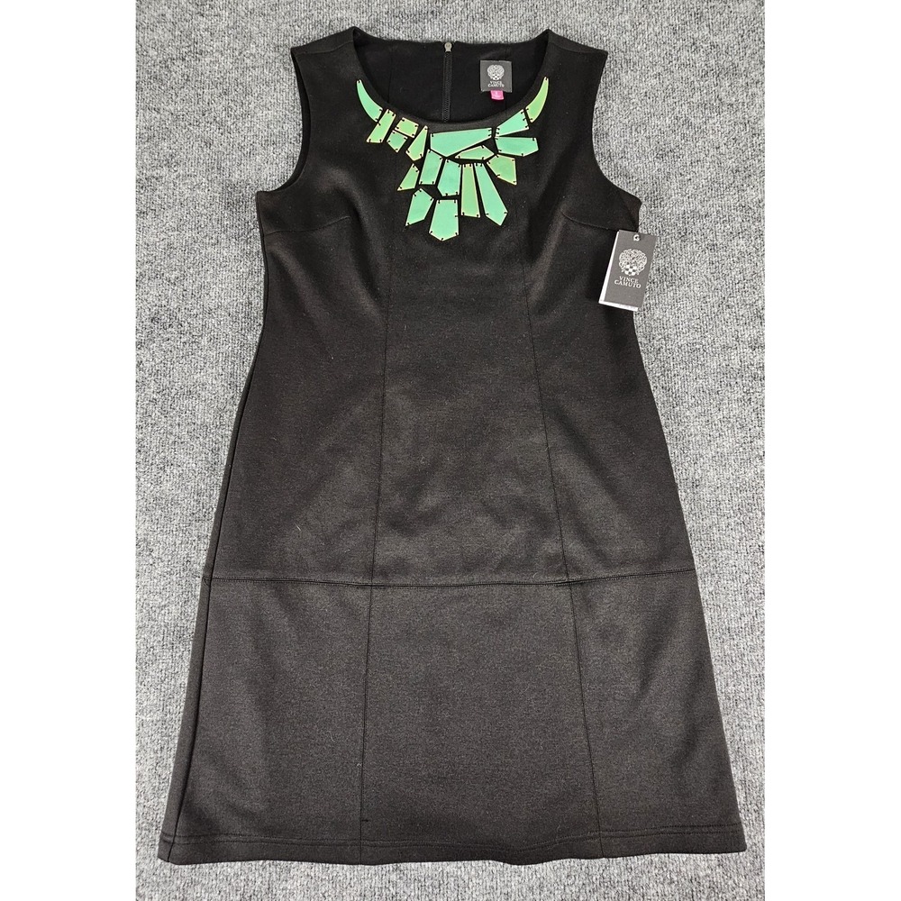 NWT Vince Camuto‎ Black Embellished Sleeveless Sheath Dress Size 6 New